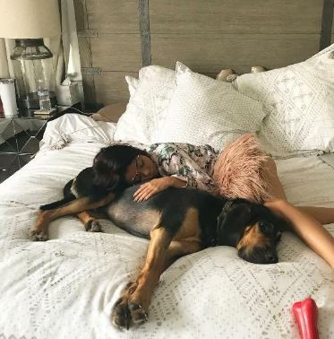 Wells Adams wife Sarah Hyland and their dog